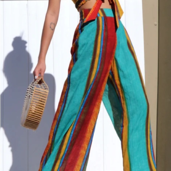 Cider Red and Yellow Color Block Jumpsuit - Picture 2 of 7